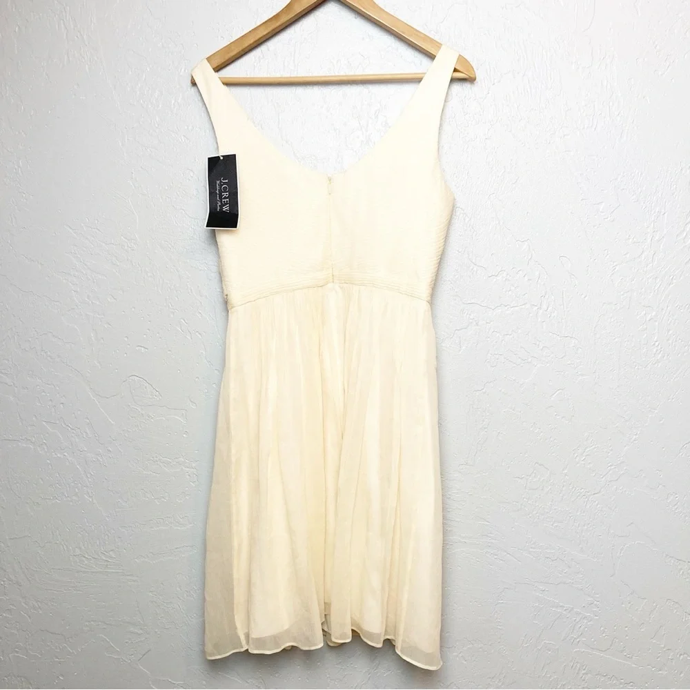 J. Crew Champagne Heidi Silk Chiffon Dress 6